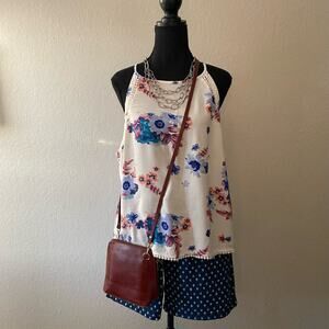 MUDD Women's Halter Top Floral Sz XL Retro Y2K Floral Cottagecore Countrycore